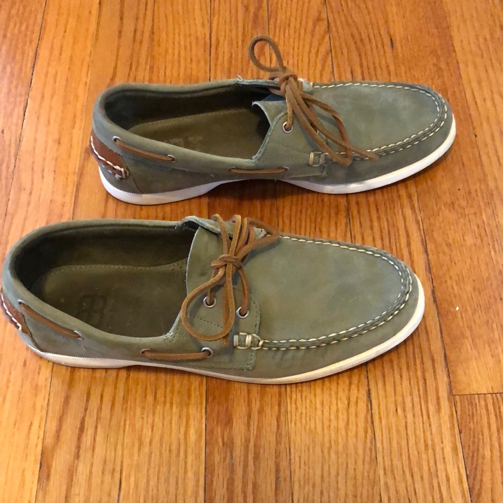 Allen Edmonds Maritime leather boat shoes mens size 10B  green